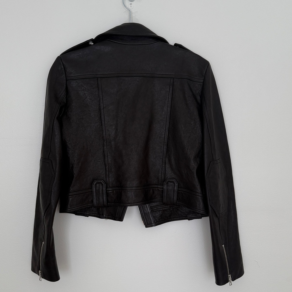 Khaite Black Leather Moto Jacket Size 2 - Picture 7 of 9